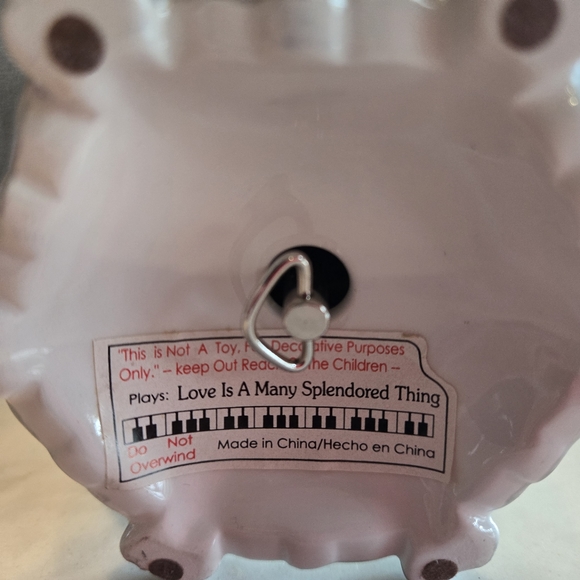 Vintage Crystal Egg Porcelain MusicBox Pedestal w/Butterfly and Orchid sculpture - Picture 7 of 7